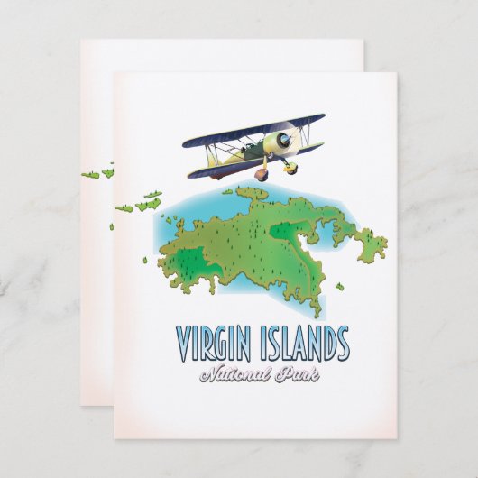 Nationale parkkaart van de Maagdeneilanden (Voorkant / Achterkant)