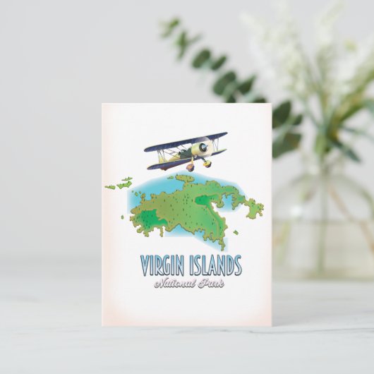 Nationale parkkaart van de Maagdeneilanden Briefkaart (Staand voorkant)