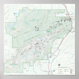 Nationale parkkaart van Denali Poster