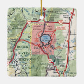 Nationale parkkaart voor het meer van Crater Keramisch Ornament (Achterkant)