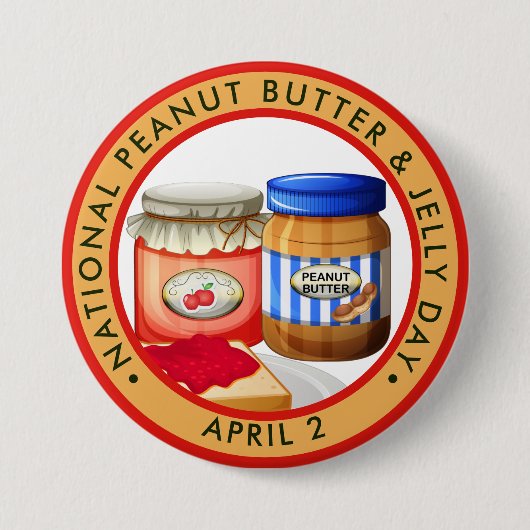 Nationale Peanut Butter & Jelly Day Ronde Button 7,6 Cm (Voorkant)