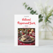 Nationale Pepermunt Bark Dag | 1 dec Briefkaart (Staand voorkant)