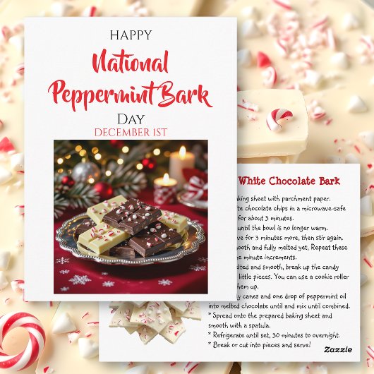 Nationale Pepermunt Bark Dag | 1 dec Briefkaart