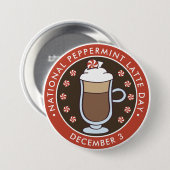 Nationale pepermunt latte dag ronde button 7,6 cm (Voorkant /achterkant)