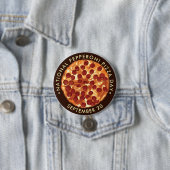 Nationale Pepperoni Pizza Dag 20 Sept Ronde Button 7,6 Cm (In situ)