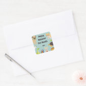 Nationale Pet-maand Vierkante Sticker (Envelop)