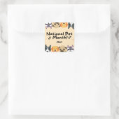 Nationale Pet-maand Vierkante Sticker (Tas)