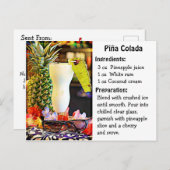 Nationale Piña Colada Dag receptenkaart Briefkaart (Voorkant / Achterkant)