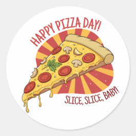 Nationale Pizza Dag Ronde Sticker