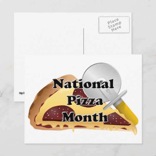 Nationale Pizza Month Briefkaart (Voorkant / Achterkant)