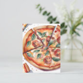 Nationale Pizza Week A - Waterverven Feestdagenkaart (Staand voorkant)