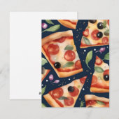 Nationale Pizza Week E - Waterverven Feestdagenkaart (Voorkant / Achterkant)