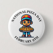 Nationale Pizzadag 9 februari Ronde Button 5,7 Cm (Voorkant)