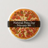 Nationale Pizzadag 9 februari Vakantie Button (Voorkant)
