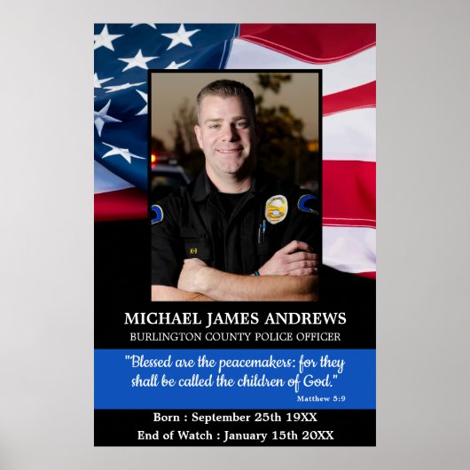 Nationale Politieherdenking Dodenherdenking Politi Poster (Voorkant)