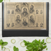 Nationale politieke grafiek (1869) theedoek (Gevouwen)