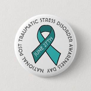 Nationale Post Traumatische Stress Awareness Day Ronde Button 5,7 Cm