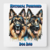 Nationale Purebred Dog Day Celebration Art Vierkante Klok (Voorkant)