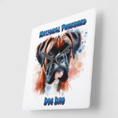 Nationale Purebred Dog Day Celebration Boxer hond Vierkante Klok (Hoek)