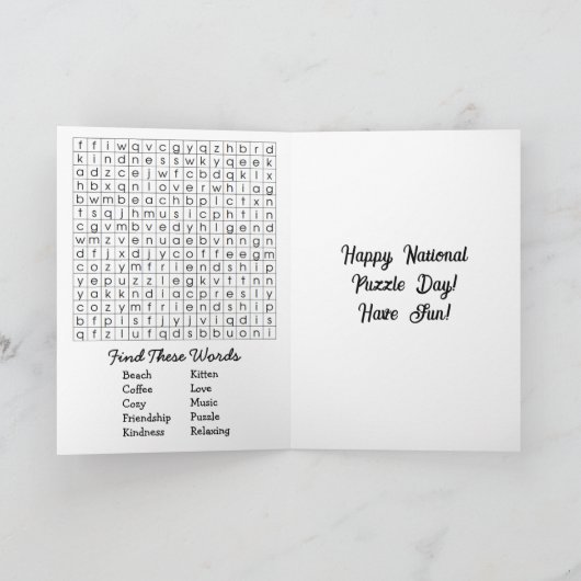 Nationale Puzzel Dag is 29 januari Kaart (Binnen)