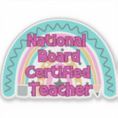 Nationale Raad Gecertificeerde Leraar Rainbow Pink Sticker (Voorkant)