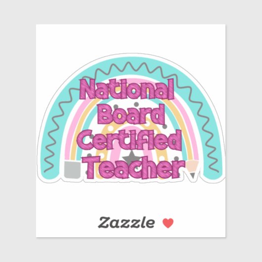Nationale Raad Gecertificeerde Leraar Rainbow Pink Sticker (Vel)