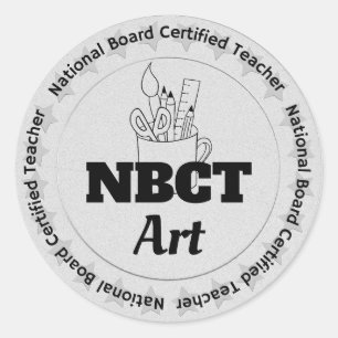 Nationale Raad Gecertificeerde NBCT Kunstleraar Ronde Sticker