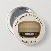 Nationale radioverdag ronde button 7,6 cm (Voorkant /achterkant)