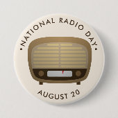 Nationale radioverdag ronde button 7,6 cm (Voorkant)