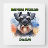 Nationale raszuivere hond dag viering Schnauzer Vierkante Klok (Voorkant)
