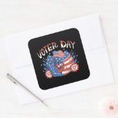 nationale registratiedag van de kiezers vierkante sticker (Envelop)