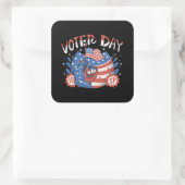 nationale registratiedag van de kiezers vierkante sticker (Tas)