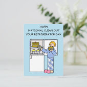 Nationale reinigingsdag van de koelkast November Briefkaart (Staand voorkant)