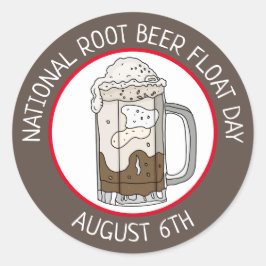 Nationale Root Beer Float Dag | 6 augustus    Ronde Sticker