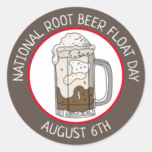 Nationale Root Beer Float Dag 6 augustus Ronde Sticker