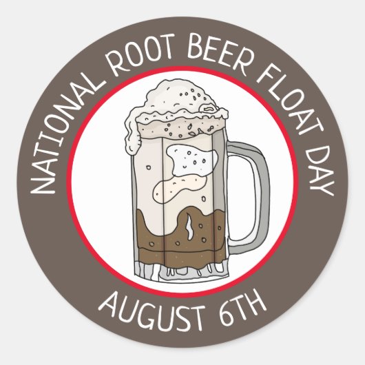 Nationale Root Beer Float Dag | 6 augustus    Ronde Sticker (Voorkant)