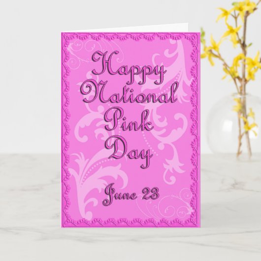 Nationale Roze Dag 23 Juni Kaart (Gele Bloem)