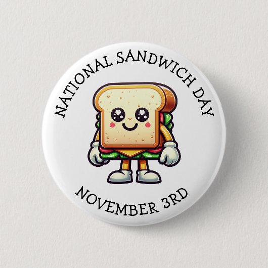 nationale sandwichdag | 3 november ronde button 5,7 cm (Voorkant)