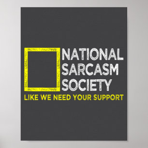 Nationale Sarcasme Maatschappij Satirisch Vintage Poster