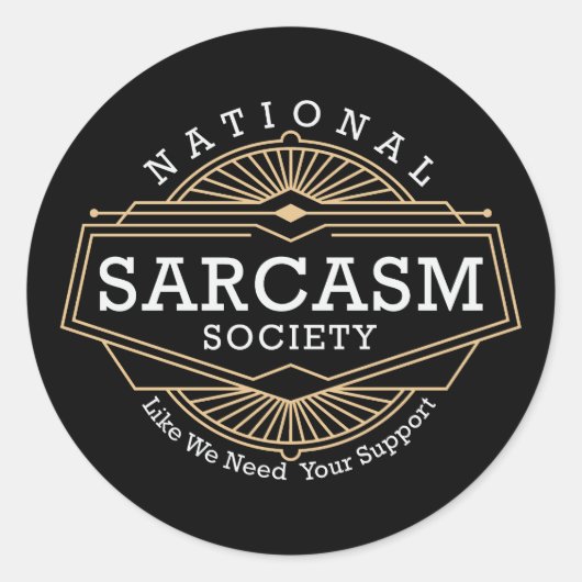 Nationale Sarcasme Maatschappij - zoals we uw steu Ronde Sticker (Voorkant)
