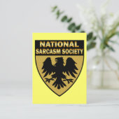 NATIONALE SARCASMSAMENLEVING BRIEFKAART (Staand voorkant)