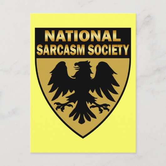 NATIONALE SARCASMSAMENLEVING BRIEFKAART (Voorkant)