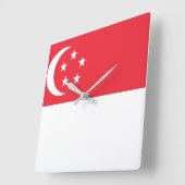 Nationale Singapore-wereldvlag Vierkante Klok (Angle)