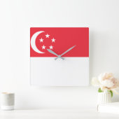 Nationale Singapore-wereldvlag Vierkante Klok (Home)