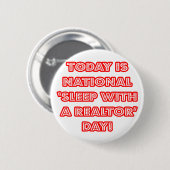 Nationale 'Slaap met een makelaar' Dag Ronde Button 5,7 Cm (Voorkant /achterkant)