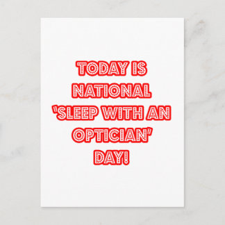 Nationale 'Slaap met een opticien'-dag Briefkaart