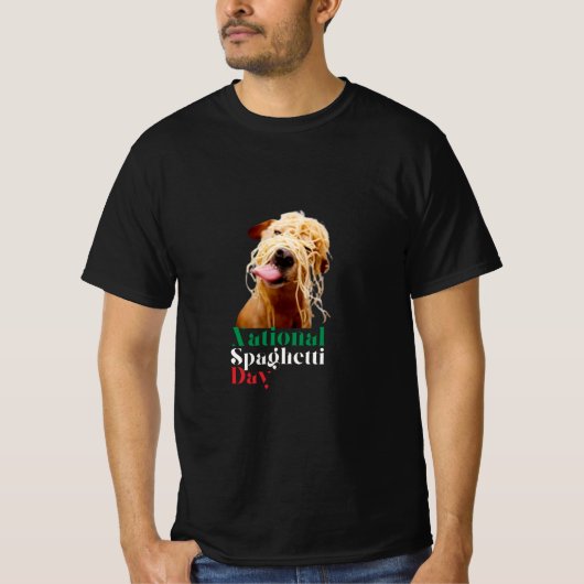 Nationale Spaghettidag Grappig Kunstontwerp T-shirt (Voorkant)
