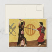 Nationale sport in 1920  stijl uit Japan Briefkaart (Voorkant / Achterkant)
