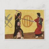Nationale sport in 1920 stijl uit Japan Briefkaart (Voorkant)