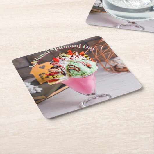 Nationale Spumoni Dag Kartonnen Onderzetters (Schuin)